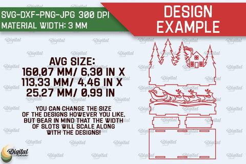 3D Christmas scene Candle Holders Laser Cut Bundle SVG Evgenyia Guschina 