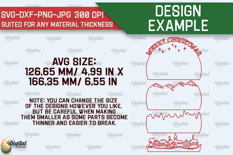 3D Christmas Snow globes Laser Cut Bundle. Xmas Decor SVG SVG Evgenyia Guschina 