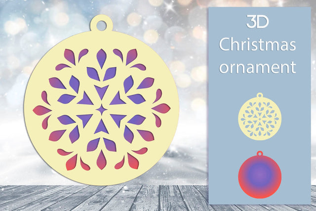 3d Christmas snowflake ornament, Layered papercut svg SVG AnastasiyaArtDesign 