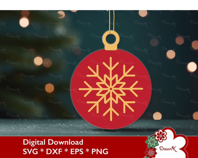 3D Christmas Snowflake Ornament SVG | Christmas Tree Cut File SVG DawnKDesigns 