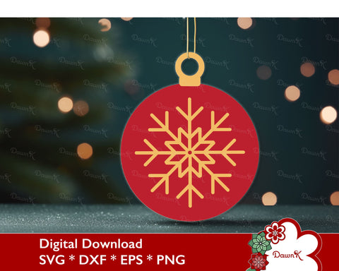 3D Christmas Snowflake Ornament SVG | Christmas Tree Cut File SVG DawnKDesigns 