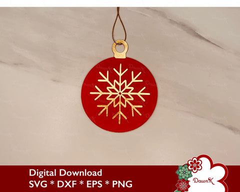 3D Christmas Snowflake Ornament SVG | Christmas Tree Cut File SVG DawnKDesigns 