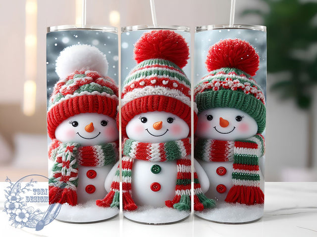3D Christmas Snowman Tumbler, Holiday Snowman Wrap, Festive 3D Sublimation Design, 20oz Snowman Tumbler, Whimsical Christmas Art, Cute Holiday Mug, Frosty Snowman Cup Sublimation ToriDesigns 