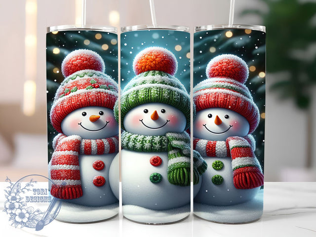 3D Christmas Snowman Tumbler, Holiday Snowman Wrap, Festive 3D Sublimation Design, 20oz Snowman Tumbler, Whimsical Christmas Art, Cute Holiday Mug, Frosty Snowman Cup Sublimation ToriDesigns 
