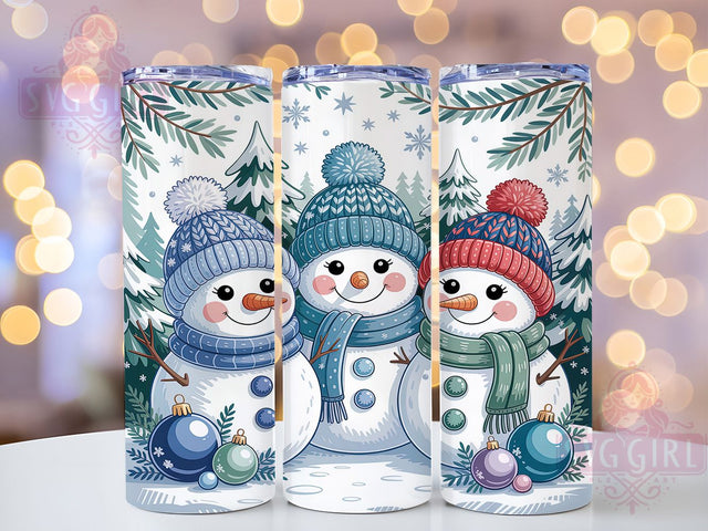 3D Christmas Snowman Tumbler, Winter Design, 3D Sublimation, Holiday Wrap, Festive Tumbler, 20oz Tumbler, Sublimation Print Sublimation SvggirlplusArt 