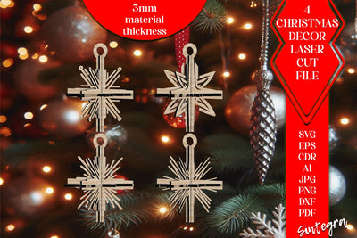3D Christmas Stars Set SVG Laser Cut v11 SVG Sintegra 
