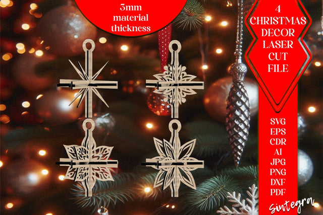 3D Christmas Stars Set SVG Laser Cut v12 SVG Sintegra 