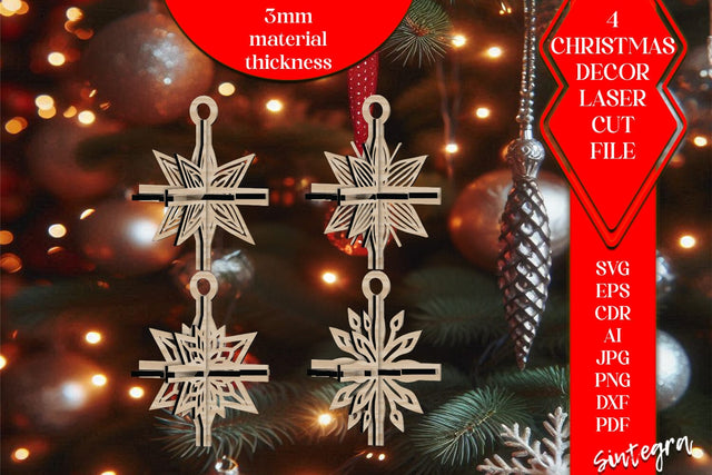 3D Christmas Stars Set SVG Laser Cut v14 SVG Sintegra 
