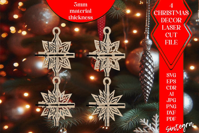 3D Christmas Stars Set SVG Laser Cut v16 SVG Sintegra 