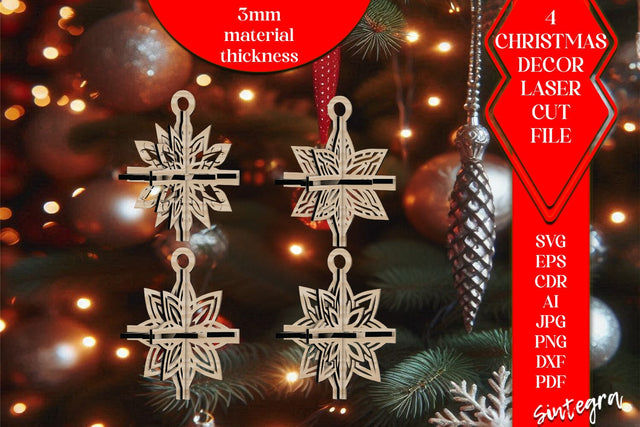 3D Christmas Stars Set SVG Laser Cut v17 SVG Sintegra 
