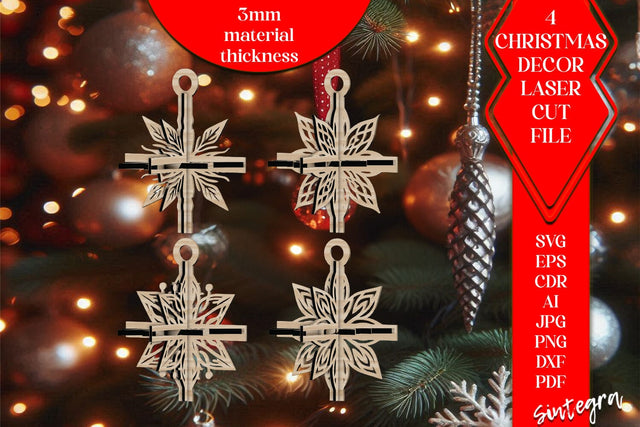 3D Christmas Stars Set SVG Laser Cut v2 SVG Sintegra 