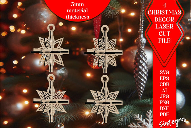 3D Christmas Stars Set SVG Laser Cut v6 SVG Sintegra 