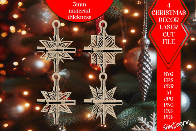 3D Christmas Stars Set SVG Laser Cut v7 SVG Sintegra 