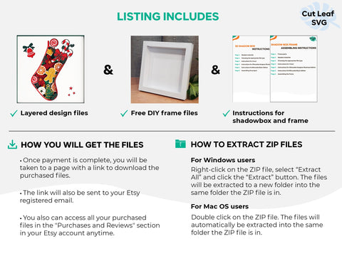 3D Christmas svg - Shadow Box svg, Christmas svg, Layered svg 3D Paper CutLeafSvg 