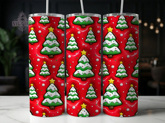 3D Christmas Tree 20oz Tumbler, 3D Christmas Tree, Inflated Tree Wrap, Puffy Tree Tumbler, Christmas Tree PNG, Holiday Tree Sublimation, 20oz Tumbler Wrap, Festive Tree Design Sublimation SvggirlplusArt 
