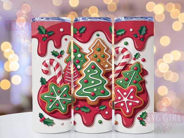 3D Christmas Tree Cakes Inflated Tumbler, Seamless Inflated Sublimation Design, Festive Holiday Cup Art, 20oz Xmas Tumbler, Whimsical Cake Mug, Stylish Christmas Cup, Cozy Holiday Wrap Sublimation SvggirlplusArt 