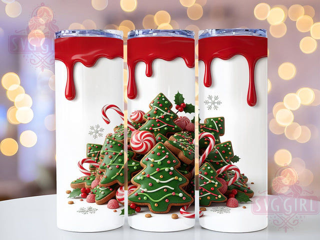 3D Christmas Tree Cakes Inflated Tumbler, Seamless Inflated Sublimation Design, Festive Holiday Cup Art, 20oz Xmas Tumbler, Whimsical Cake Mug, Stylish Christmas Cup, Cozy Holiday Wrap Sublimation SvggirlplusArt 