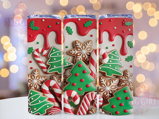 3D Christmas Tree Cakes Inflated Tumbler, Seamless Inflated Sublimation Design, Festive Holiday Cup Art, 20oz Xmas Tumbler, Whimsical Cake Mug, Stylish Christmas Cup, Cozy Holiday Wrap Sublimation SvggirlplusArt 