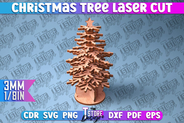 3D Christmas Tree | Christmas Decoration | Gift Idea | 3D Models | CNC File SVG The T Store Design 