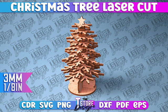 3D Christmas Tree | Christmas Decoration | Gift Idea | 3D Models | CNC File SVG The T Store Design 