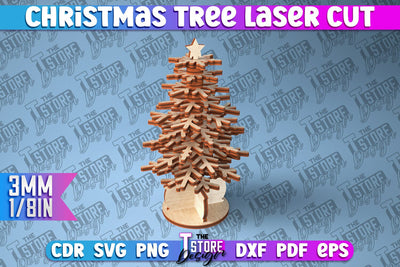 3D Christmas Tree | Christmas Decoration | Gift Idea | 3D Models | CNC File SVG The T Store Design 