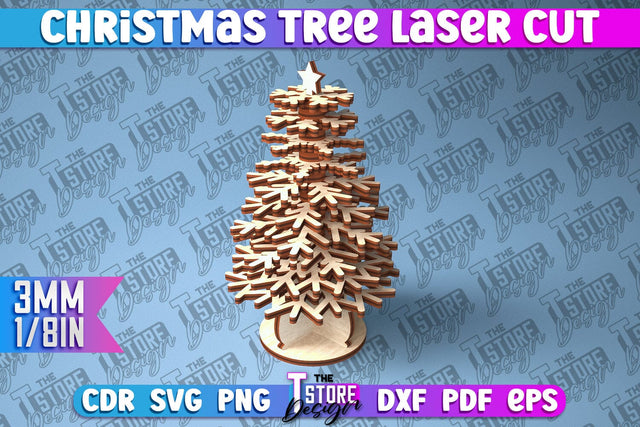 3D Christmas Tree | Christmas Decoration | Gift Idea | 3D Models | CNC File SVG The T Store Design 