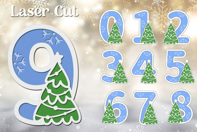 3d Christmas Tree numbers svg, Winter layered decoration 3D Paper AnastasiyaArtDesign 