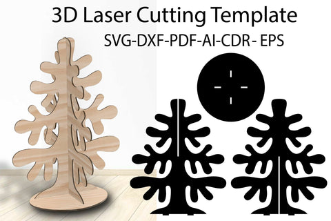 3D Christmas Tree SVG Laser Cut Template SVG Yuliya 