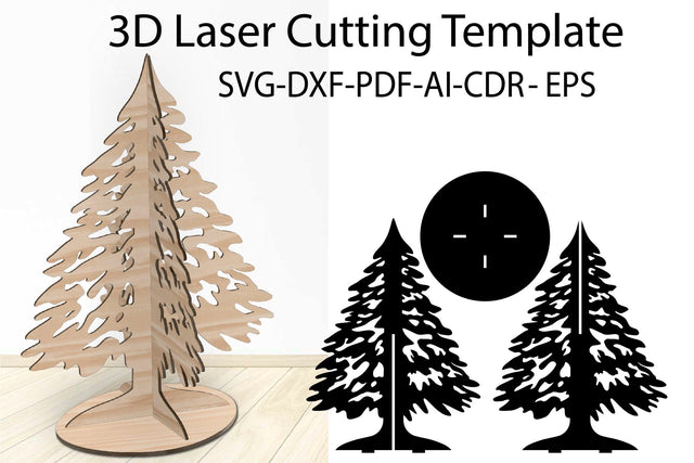 3D Christmas Tree SVG Laser Cutting Template SVG Yuliya 