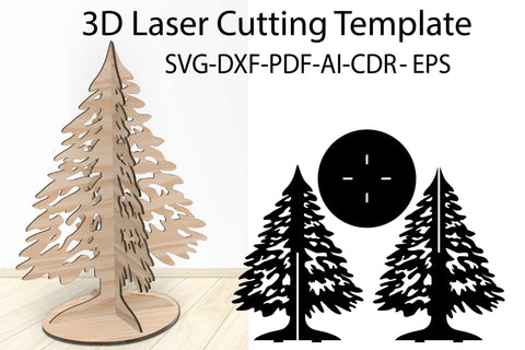 3D Christmas Tree SVG Laser Cutting Template SVG Yuliya 