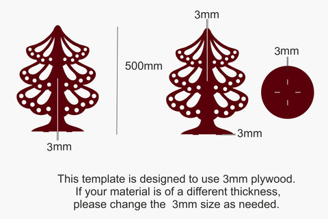 3D Christmas Tree SVG Laser Cutting Template Vector EPS, CDR SVG Yuliya 