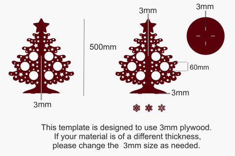 3D Christmas Tree SVG Laser Cutting Template Vector EPS, CDR SVG Yuliya 
