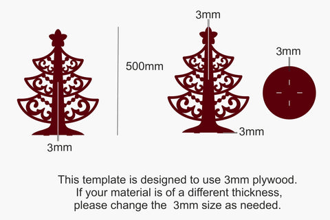 3D Christmas Tree SVG Laser Cutting Template Vector EPS, CDR SVG Yuliya 