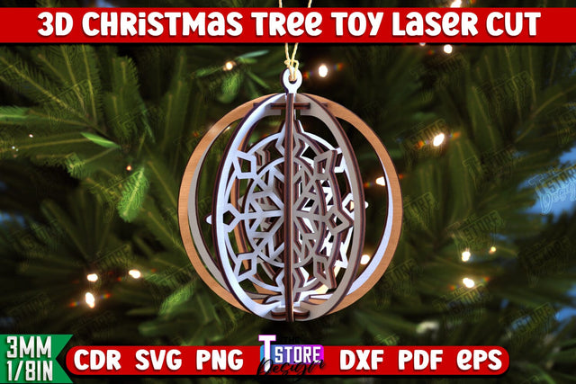3D Christmas Tree Toy | Holiday Décor | New Year | Christmas Patterns | CNC File SVG The T Store Design 
