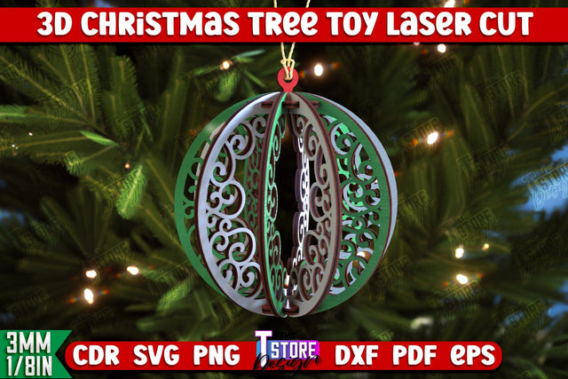 3D Christmas Tree Toy | Holiday Décor | New Year | Christmas Patterns | CNC File SVG The T Store Design 
