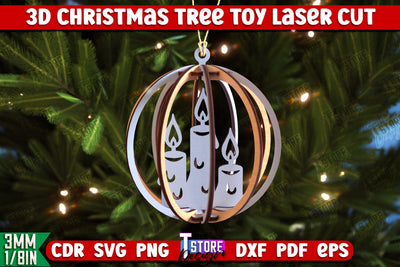3D Christmas Tree Toy | Holiday Décor | New Year | Christmas Patterns | CNC File SVG The T Store Design 