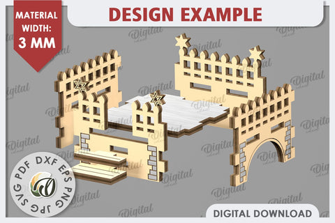 3D Christmas Village Laser Cut. Christmas Home Decor SVG SVG Evgenyia Guschina 