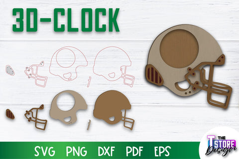 3D Clock Laser Cut Design | Clock Design | Home Decor | Decorative Clock | CNC File SVG The T Store Design 