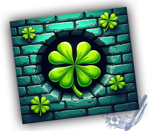 3D Clover Tumbler Wrap, Shamrock Design Tumbler, Lucky Clover Tumbler, 20oz Sublimation Wrap, Digital Download Tumbler, St. Patrick's Day Drinkware, Unique Shamrock Art, Festive Clover Sublimation ToriDesigns 