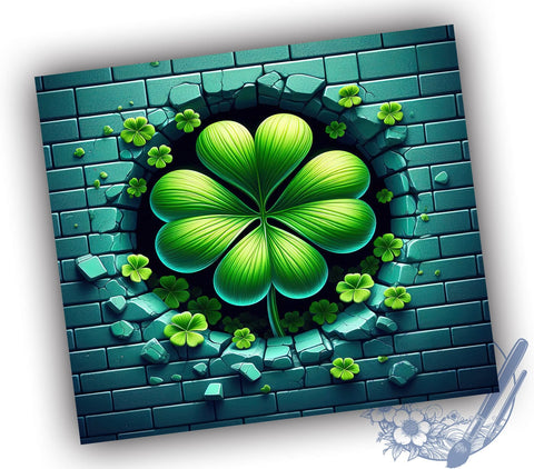 3D Clover Tumbler Wrap, Shamrock Design Tumbler, Lucky Clover Tumbler, 20oz Sublimation Wrap, Digital Download Tumbler, St. Patrick's Day Drinkware, Unique Shamrock Art, Festive Clover Sublimation ToriDesigns 