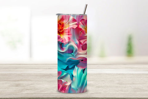 3D Colorful Blossom Tumbler Wrap | Seamless Tumbler Wrap Sublimation FloridPrintables 