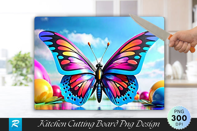 3D Colorful Butterfly Cutting Board Sublimation Regulrcrative 