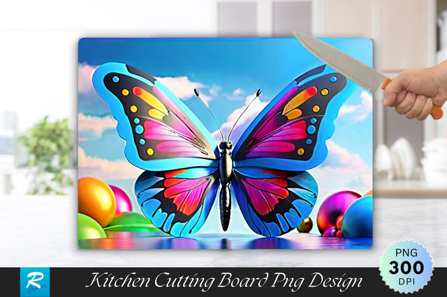 3D Colorful Butterfly Cutting Board Sublimation Regulrcrative 