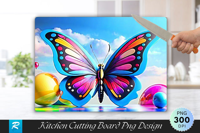 3D Colorful Butterfly Cutting Board Sublimation Regulrcrative 