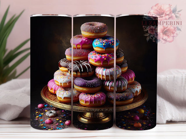 3D Colorful Donut Treat Tumbler, Sweet Treat Wrap, 20Oz Skinny Tumbler, Fun Dessert Sublimation, Colorful Donut Design, Cute Pastry Tumbler, Whimsical Snack Wrap Sublimation Li Zamperini 