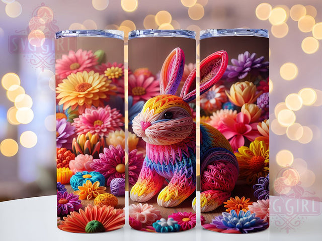 3D Colorful Easter Bunny Tumbler, Colorful Bunny Tumbler, Cute Easter Wrap, Festive Bunny Wrap, Spring Bunny Wrap, Sublimation Design, Trendy Gift Idea Sublimation SvggirlplusArt 