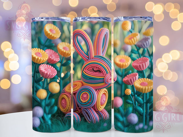 3D Colorful Easter Bunny Tumbler, Colorful Bunny Tumbler, Cute Easter Wrap, Festive Bunny Wrap, Spring Bunny Wrap, Sublimation Design, Trendy Gift Idea Sublimation SvggirlplusArt 