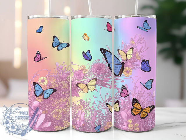 3D Colorful Floral Butterfly Tumbler, 3D Floral Butterfly Wrap, Vibrant Spring Mug Design, Sublimation Wrap, Nature Lover Drinkware, Bright Floral Gift, Artistic Butterfly Cup Sublimation ToriDesigns 