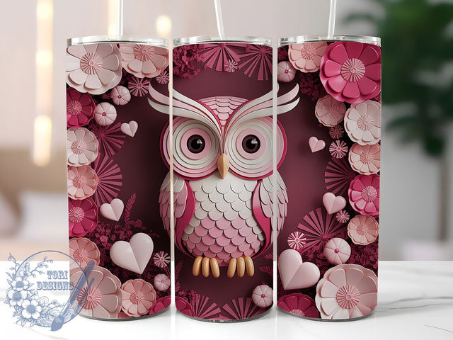 3D Colorful Floral Owl Tumbler, Colorful Owl Tumbler, Whimsical Owl Wrap, Rustic Owl Wrap, Floral Owl Wrap, Sublimation Design, Trendy Gift Idea Sublimation ToriDesigns 