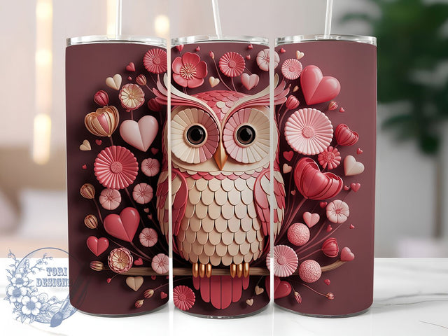 3D Colorful Floral Owl Tumbler, Colorful Owl Tumbler, Whimsical Owl Wrap, Rustic Owl Wrap, Floral Owl Wrap, Sublimation Design, Trendy Gift Idea Sublimation ToriDesigns 